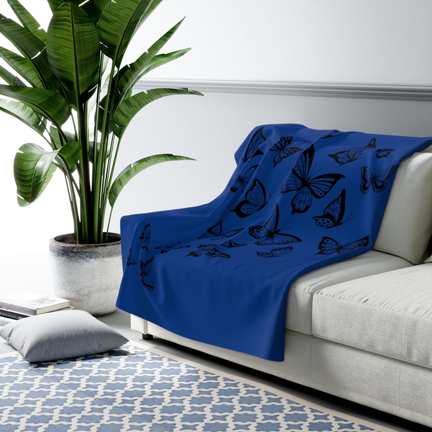 LUXURIOUS COZY BLANKET: THE EPITOME OF COMFORT AND WARMTH | Butterfly Dark Blue 