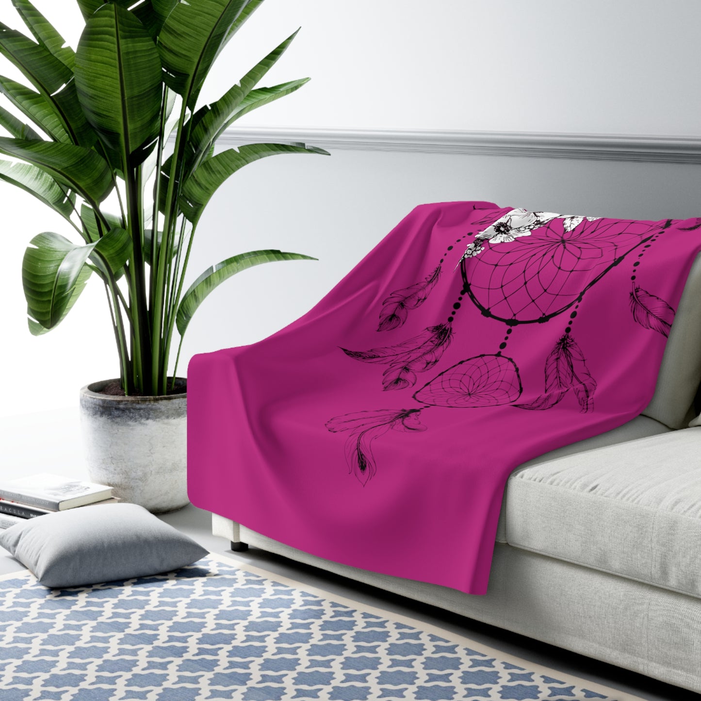 LUXURIOUS COZY BLANKET: THE EPITOME OF COMFORT AND WARMTH | Dreamcatcher2 Dark Dark Pink 