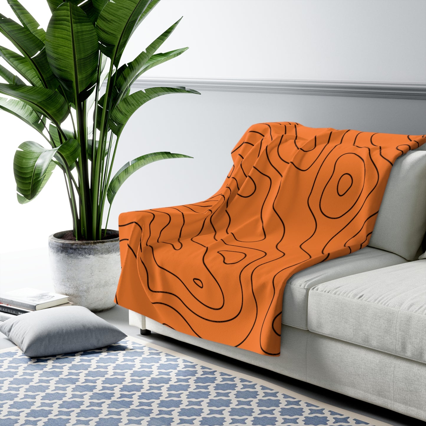 LUXURIOUS COZY BLANKET: THE EPITOME OF COMFORT AND WARMTH | Pattern high altitude landscape orange