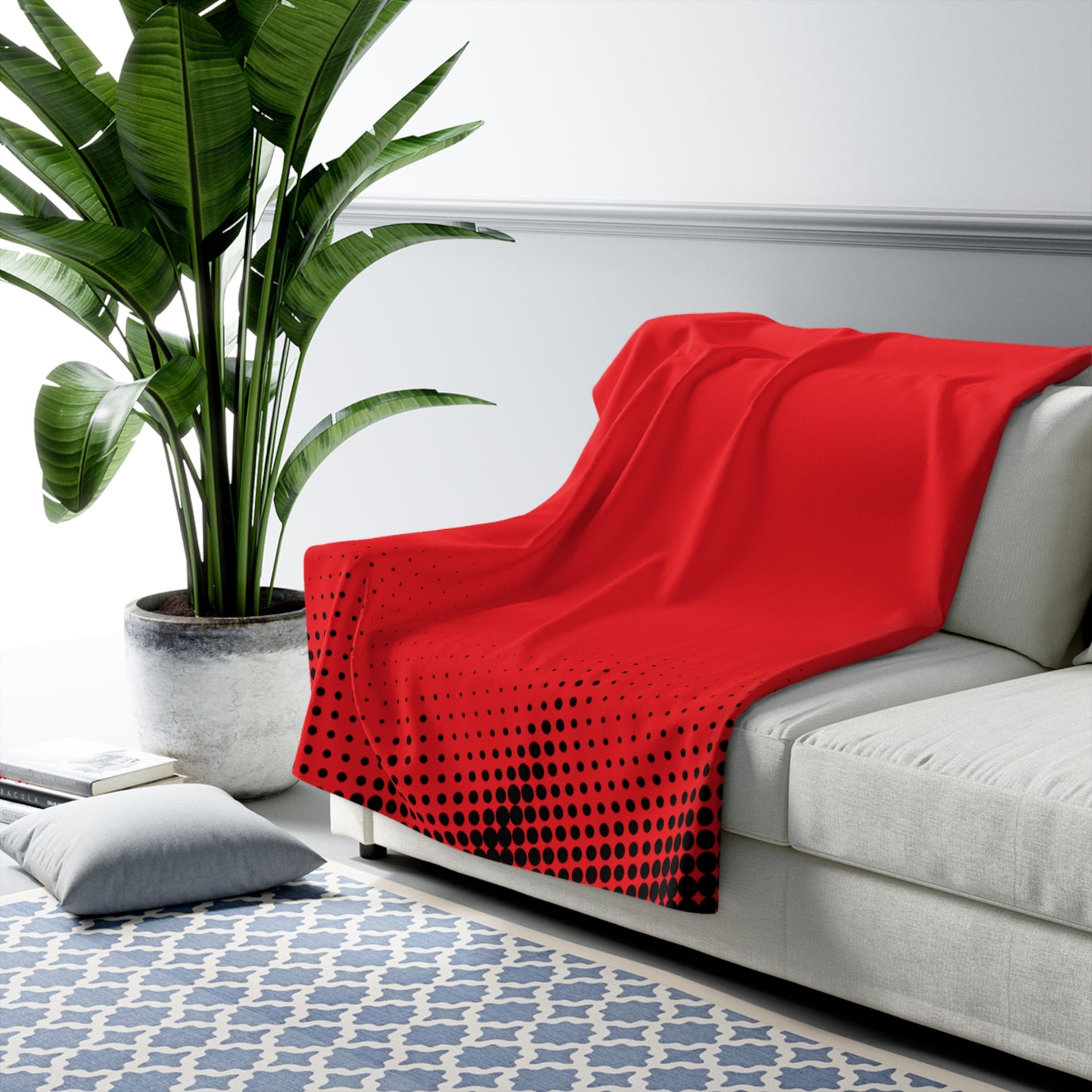 LUXURIOUS COZY BLANKET: THE EPITOME OF COMFORT AND WARMTH | Waves dots red