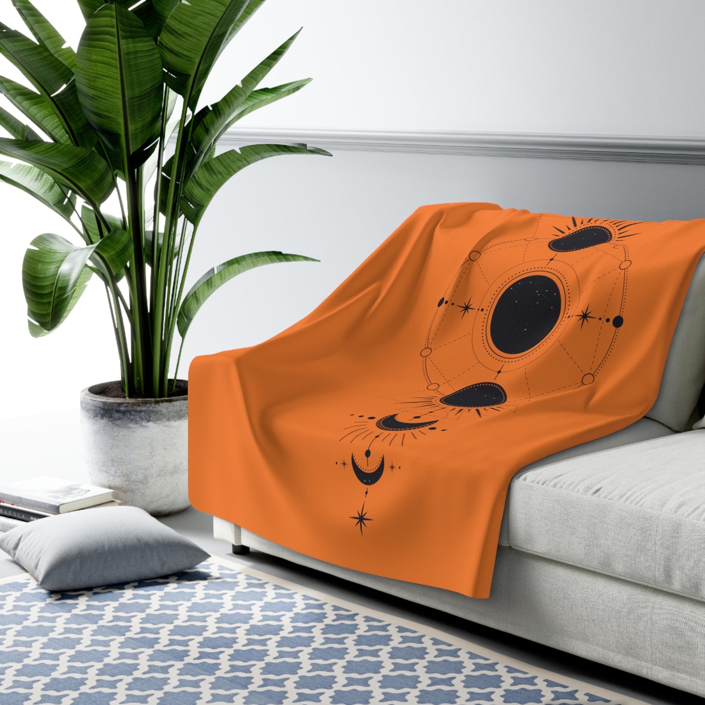 Luxuriöse Kuscheldecke: Mondorange