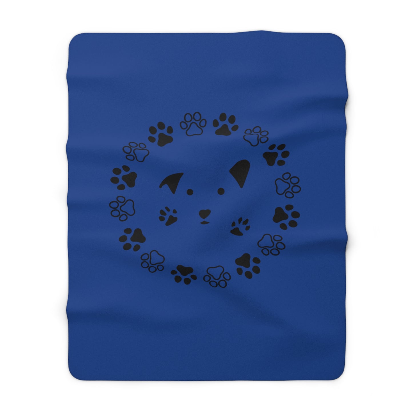 KUSCHELDECKE Hund Dunkel Blau