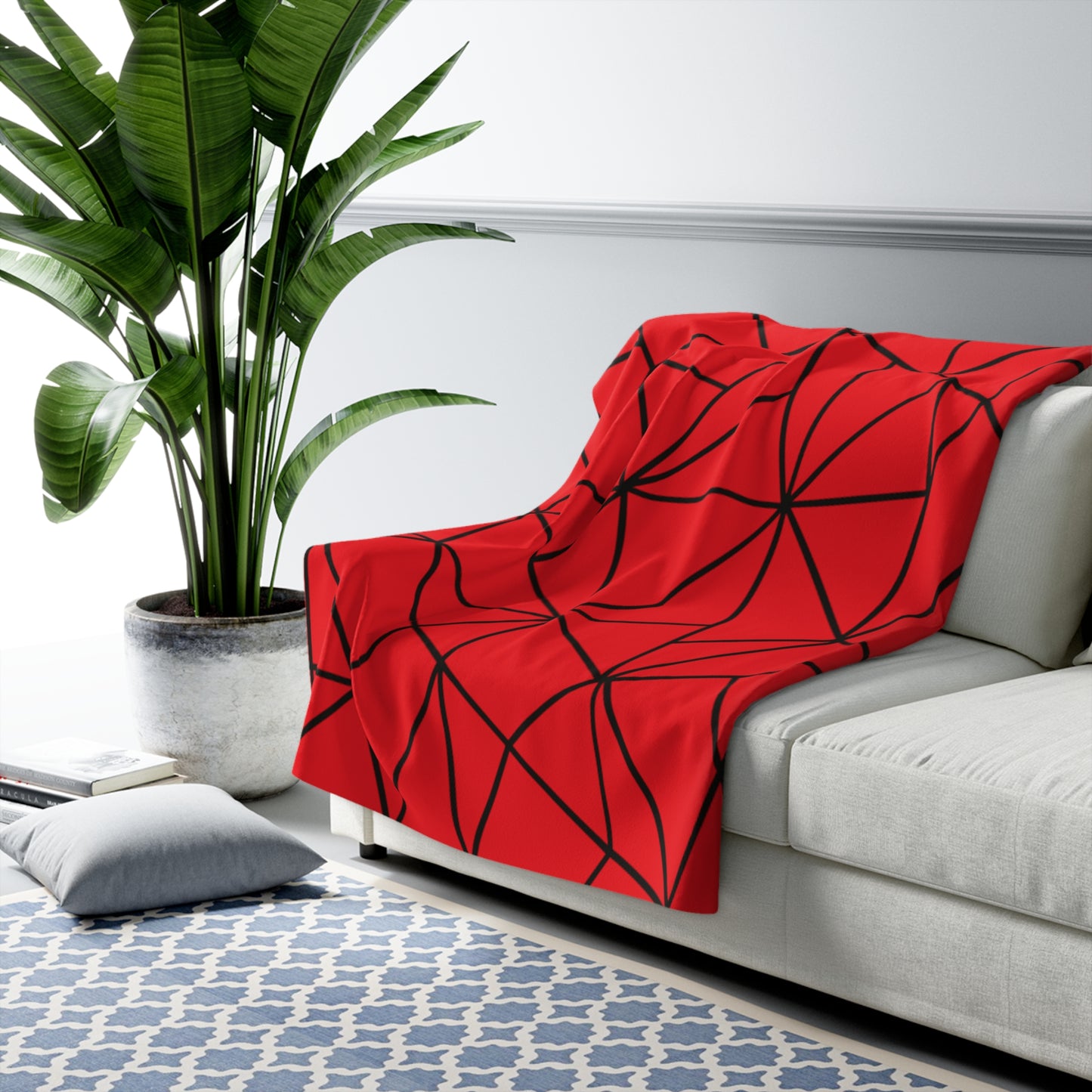 LUXURIOUS COZY BLANKET: THE EPITOME OF COMFORT AND WARMTH | Pattern triangle red